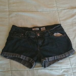 Denim short shorts